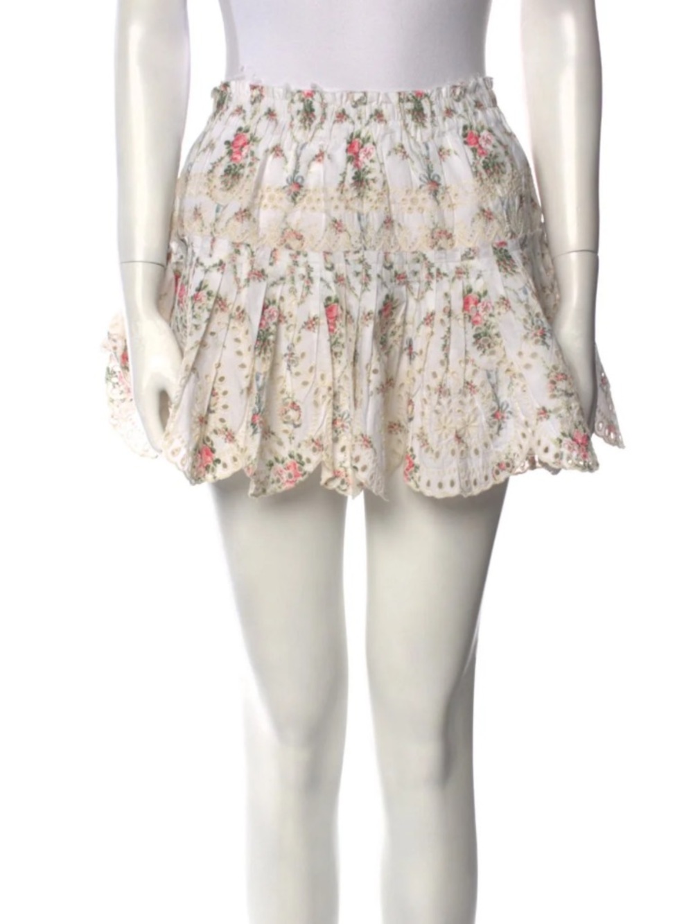 LoveShackFancy Sarie Mini Skirt - Vanilla Kisses